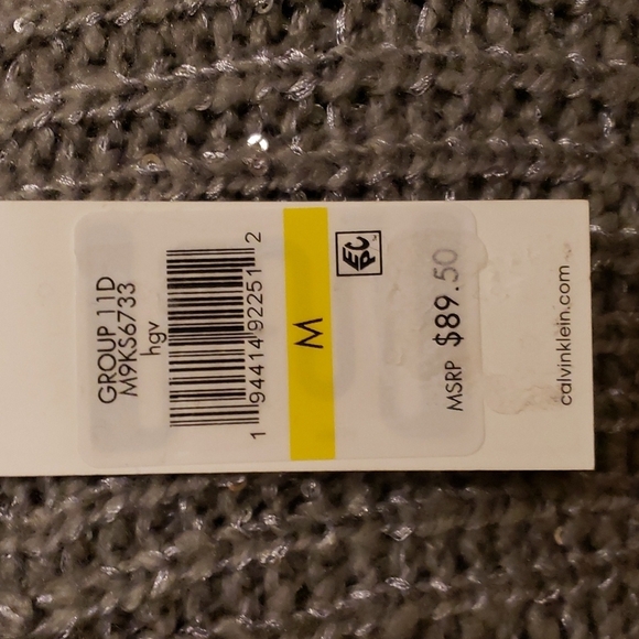 Calvin Klein nwt silver sequins grey sweater warm - Picture 4 of 6